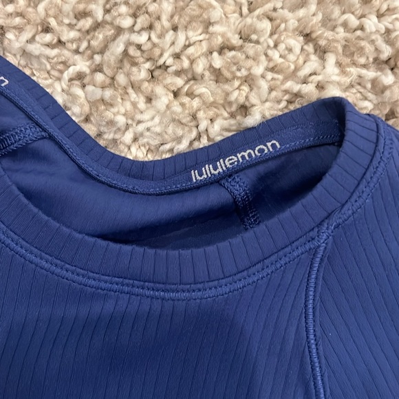 Lululemon It's Rulu Ribbed Navy Blue Long-Sleeve Shirt - Picture 3 of 5